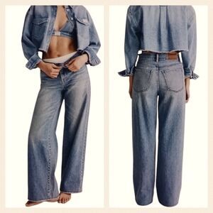 Madewell x Molly Dickson Low Rise Baggy Wide Leg  NWT $148 Size 27   J1534